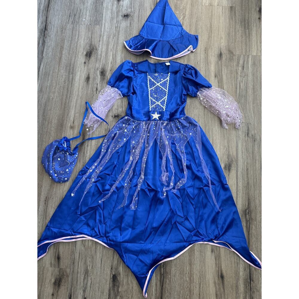 Girl Party Dress Witch Star Large Costume‎ Festival For Girls With Hat Sz L